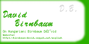 david birnbaum business card